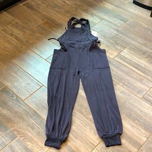 Women's Black Utility Jumpsuit - Casual Pocket Overalls